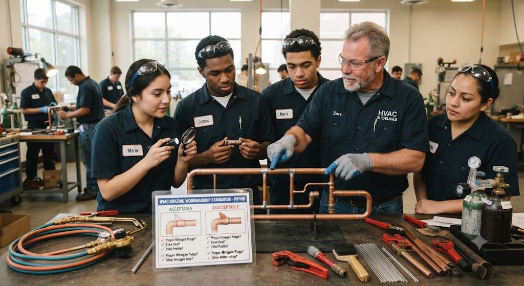 HVAC brazing workmanship standards piping