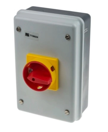 773-8024 - RS PRO 4 Pole Panel Mount Non Fused Isolator Switch - 32 A Maximum Current, 18.5 kW Power