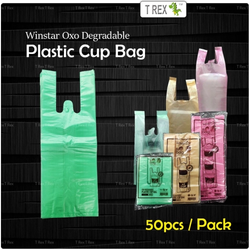 50pcs Winstar Oxo Degradable Plastic Cup Bag