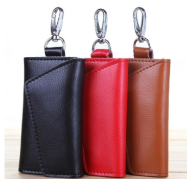 Leather Key Button Pouch