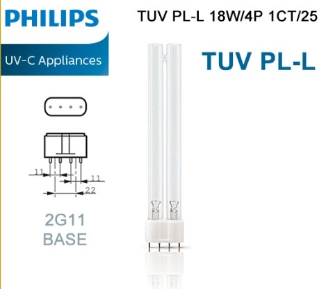 Philips TUV PL-L 18W/4P Germicidal / Disinfection tube (made in Poland)