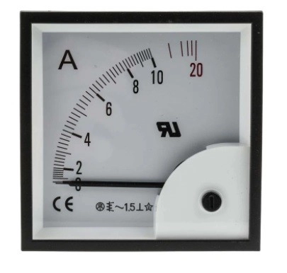 901-0356 - RS PRO Analogue Panel Ammeter 10A AC, 92mm x 92mm, ±1.5 % Moving Iron