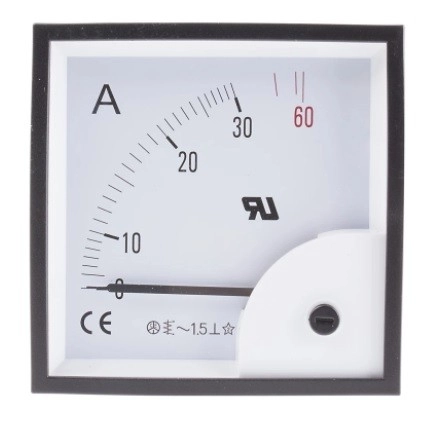 901-0368 - RS PRO Analogue Panel Ammeter 30A AC, 92mm x 92mm, ±1.5 % Moving Iron