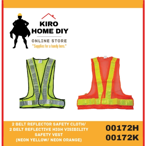 2-Belt Reflector Safety Cloth/ 2-Belt Reflective High Visibility Safety Vest (Neon yellow/ Neon orange)- 00172H & 00172K