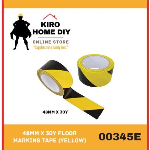 48mm x 30Y Floor Marking Tape/ Yellow & Black Tape (Yellow)  00345E