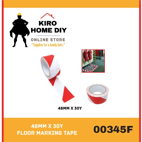 Floor Marking Tape/ Red & White Tape (48mm x 30Y) - 00345F