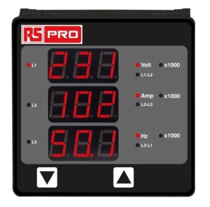 RS PRO Analogue Voltmeter AC ±1.5 %, 68 x 68 mm