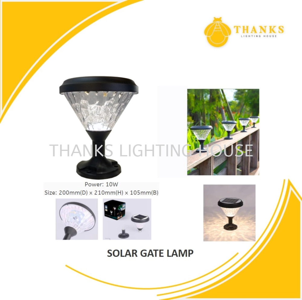 PILLAR-040002/8 SOLAR GATE LIGHT