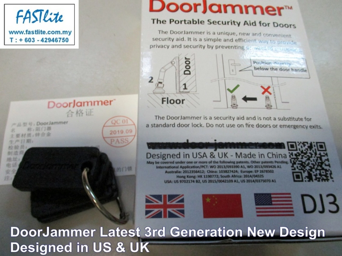 The Door Jammer "Original brand" Portable Door Security device On-The-GO" (orignal brand designed in US, NOT China)