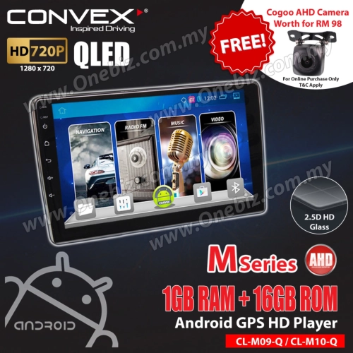 Convex Android GPS HD Player M Series 1GB RAM 16GB ROM with IPS 2.5D HD Glass Capacitance Screen Player - CL-M9-IPS / CL-M10-IPS