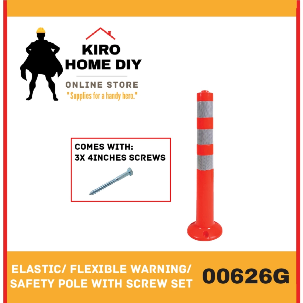 Elastic/ Flexible Warning/ Safety Pole with Screw Set - 00626G