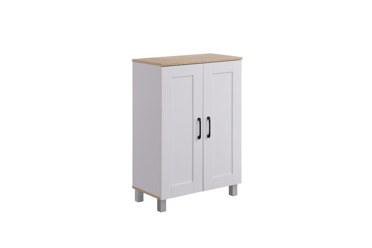 HEMNES 2DOORS SHOE CABINET (NATURAL+WHITE)