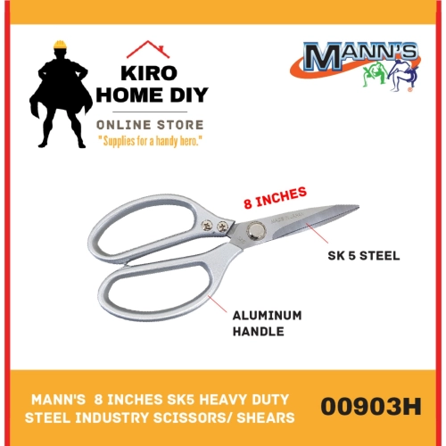 MANN'S  8 Inches SK5 Heavy Duty Steel Industry Scissors/ Shears  - 00903H