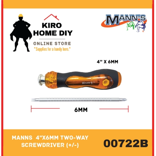 MANN'S  4"x6mm Two-Way Screwdriver (+/-) - 00722B