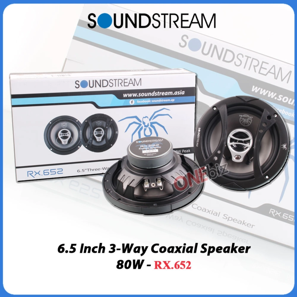 Soundstream 6.5 Inch 3-Way Coaxial Speaker 80W - RX.652