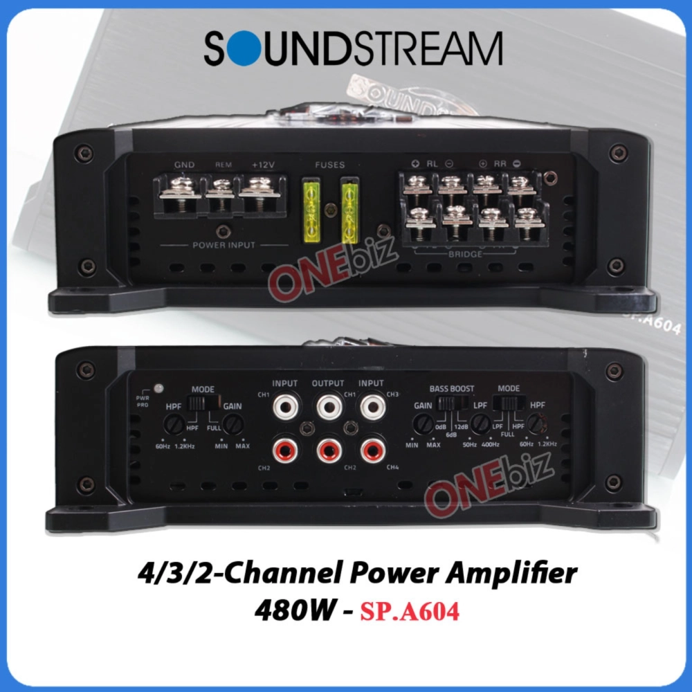 Soundstream 4/3/2-Channel Power Amplifier 480W - SP.A604