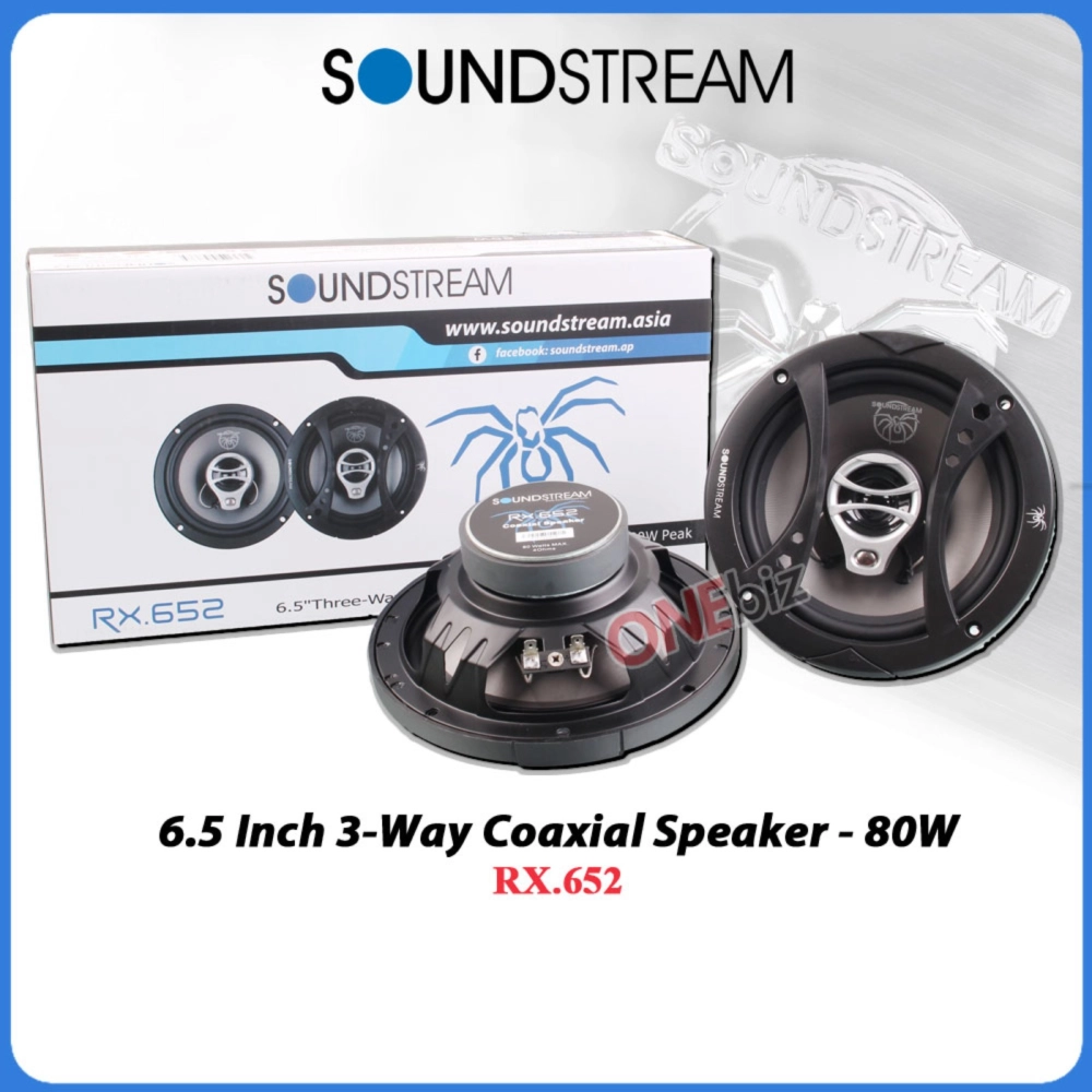 Soundstream 4/3/2-Channel Power Amplifier - 480W + 6.5 Inch 3-Way Coaxial Speaker - 80W - SS-AP652604