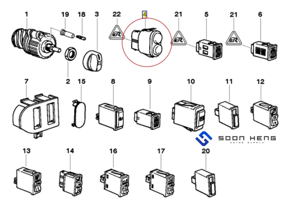 BMW E36 and Z3 - Fog Lamp Switch (Original BMW)