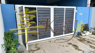 Installation Mild Steel Aluminium Panel Swing Gate at Semenyih Rinching(Main Gate)