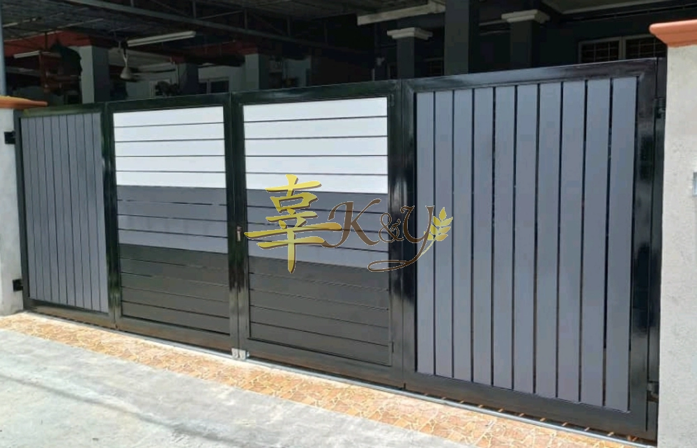 Mild Steel Main Gate (Folding/Swing)Bundle Aluminium Panel (Bk/Grey/White)