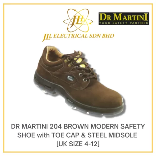 DR MARTINI 204 BROWN MODERN SAFETY WITH TOE CAP & STEEL MIDSOLE SHOES BOOTS [UK SIZE 4-12]