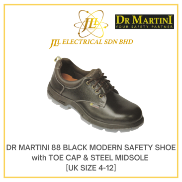 DR MARTINI 88 BLACK MODERN SAFETY WITH TOE CAP & STEEL MIDSOLE SHOES BOOTS [UK SIZE 4-12]