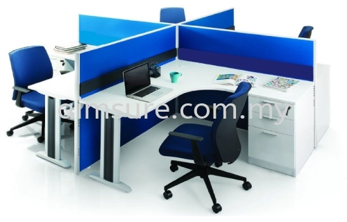 4 pax L shape workstation