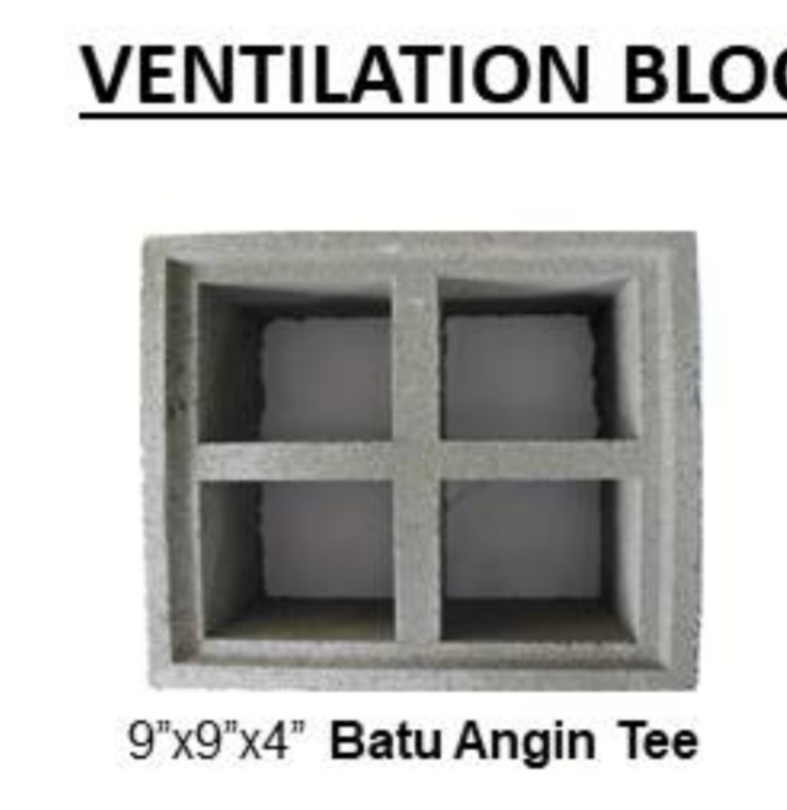 Ventilation Blocks 9x9x4 Others Johor Bahru Jb Malaysia Supplier Supply Wholesaler Chuan Heng Hardware Paints