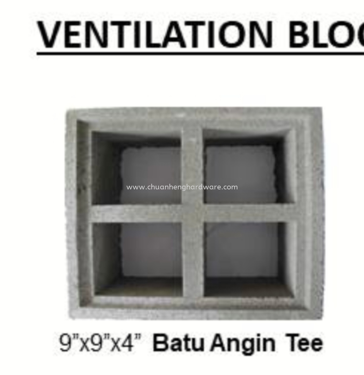 Ventilation Blocks 9x9x4 Others Johor Bahru Jb Malaysia Supplier Supply Wholesaler Chuan Heng Hardware Paints