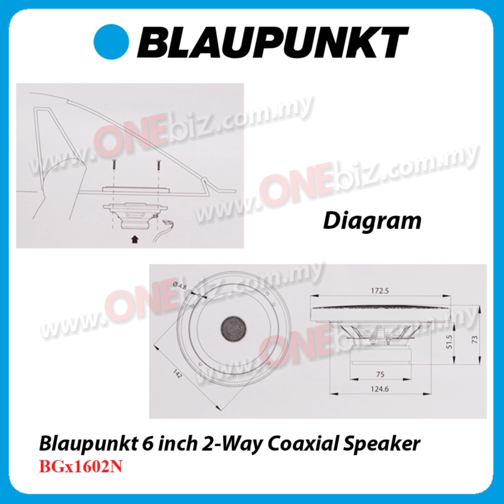 Blaupunkt 6 inch 2-Way Coaxial Speaker - BGx1602N