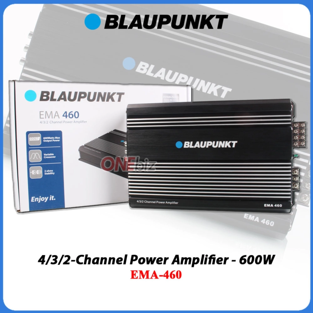 Blaupunkt 4/3/2-Channel Power Amplifier - 600W + 6.6 Inch 4-Way Quadaxial Speaker 100W - BP-AP1664N460