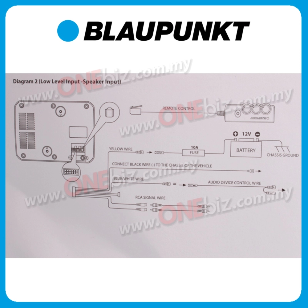 Blaupunkt Class AB Car Underseat Active Subwoofer with Built In Amplifier - GTr110A