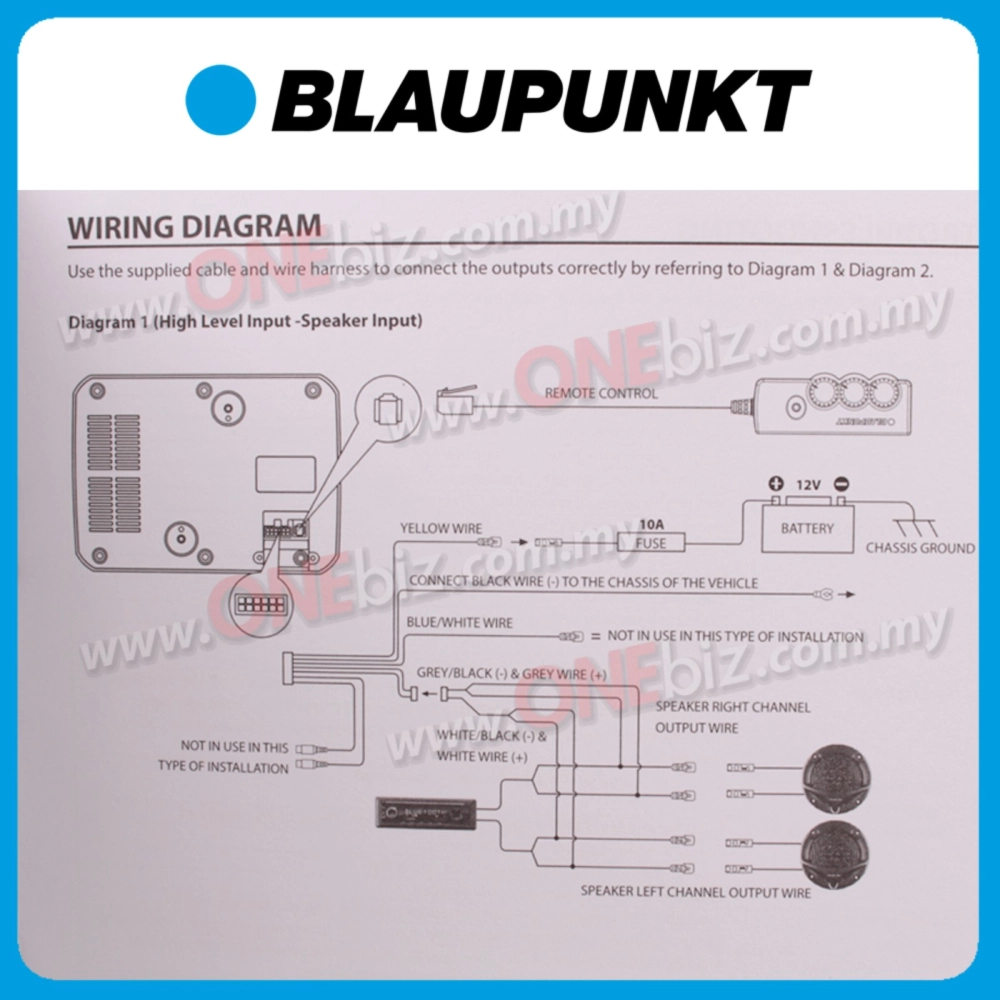 Blaupunkt Class AB Car Underseat Active Subwoofer with Built In Amplifier - GTr110A