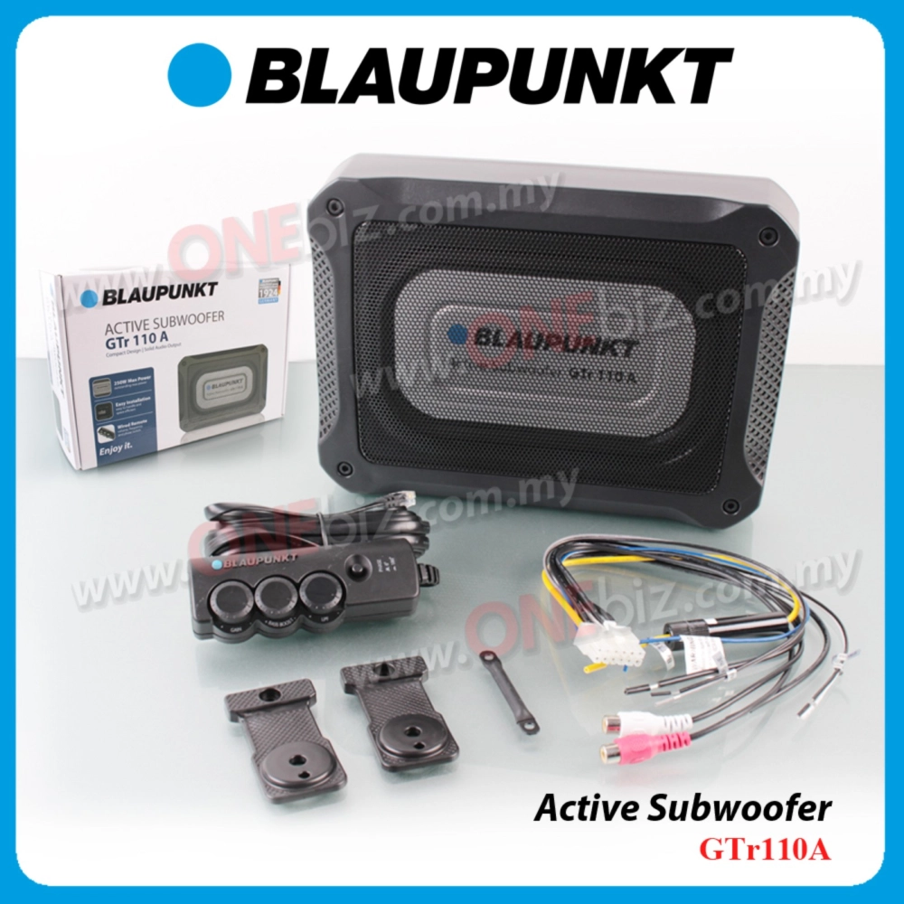 Blaupunkt Class AB Car Underseat Active Subwoofer with Built In Amplifier - GTr110A