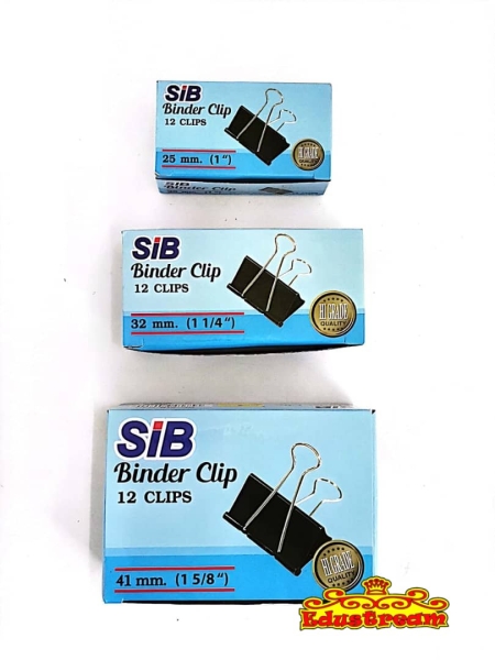 SIB BINDER CLIP 12PCS 25MM/32MM/41MM Clip & Pin School & Office Equipment Stationery & Craft Johor Bahru (JB), Malaysia Supplier, Suppliers, Supply, Supplies | Edustream Sdn Bhd