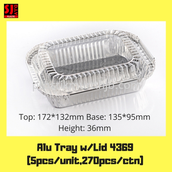 Aluminium Foil Tray w/Lid 4369 Aluminium Foil Tray Johor Bahru (JB), Malaysia, Pasir Gudang Supplier, Wholesaler, Supply, Supplies | SJ DIY PLASTIC DISTRIBUTION (M) SDN BHD