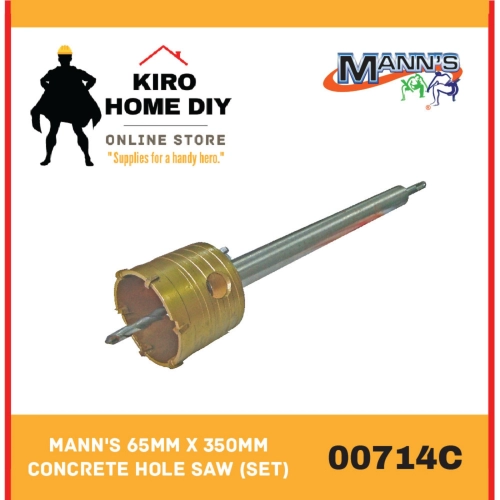 MANN'S 65mm x 350mm Concrete Hole Saw (Set) - 00714C