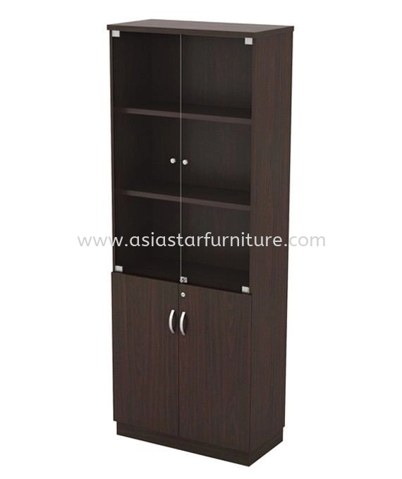 QAMAR FULL HEIGHT WOODEN OFFICE FILING CABINET/CUPBOARD SWINGING GLASS DOOR AQ-YGD 21