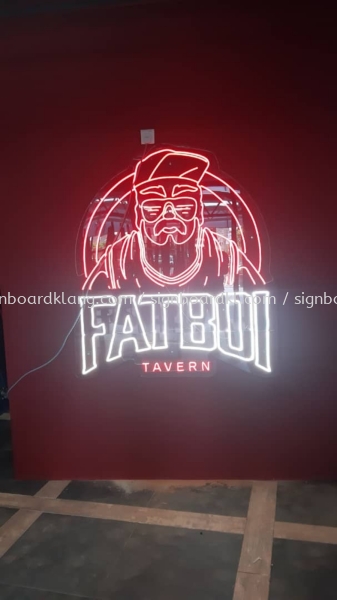 fatboi restaurant cafe neon bar led indoor signage signboard at klang kuala lumpur shah alam puchong kepong Neon LED Bar Signage Selangor, Malaysia, Kuala Lumpur (KL) Pembuat, Pebekal, Pemasangan | Great Sign Advertising (M) Sdn Bhd