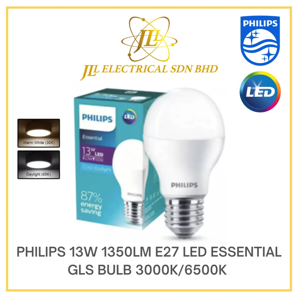 PHILIPS 13W 1350LM E27 LED ESSENTIAL GLS BULB 3000K/6500K 