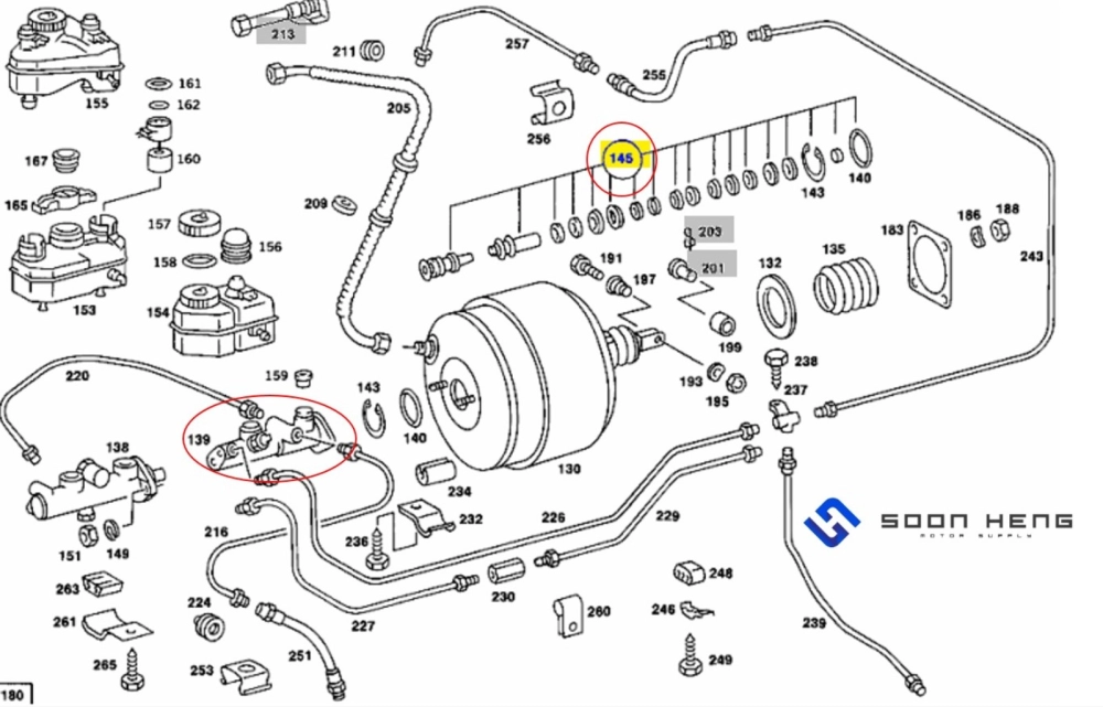 Mercedes-Benz W126, C126, C107, R107, W123, C123, S123 and W116 - Brake Master Cylinder Repair Kit (ATE)
