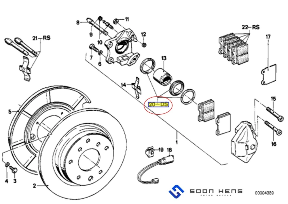 BMW E12 (525/ 528/ 535) - Rear Wheel Brake Caliper Kit (FAG)