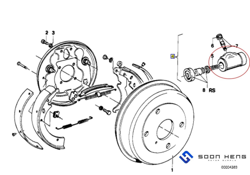 BMW E21 (315/ 316/ 318/ 320) E28 (518/ 520) - Rear Wheel Brake Cylinder (ATE)