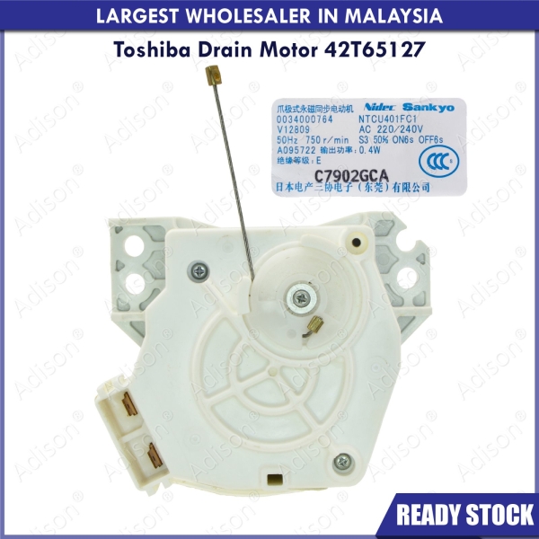 Code: 31611 Toshiba Drain Motor Magnet Valve / Gear Motor Washing Machine Parts Melaka, Malaysia Supplier, Wholesaler, Supply, Supplies | Adison Component Sdn Bhd