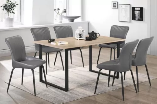 WOODEN DINING SET 1+6 (KENZO A + 414191)