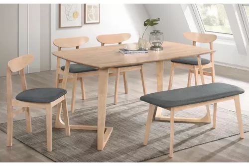 WOODEN DINING SET 1+4+B (LUIS A + BOSCO A)