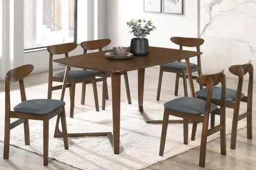 WOODEN DINING SET 1+6 (LUIS B + BOSCO B)