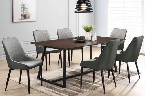 WOODEN DINING SET 1+6 (1018-I + 608)