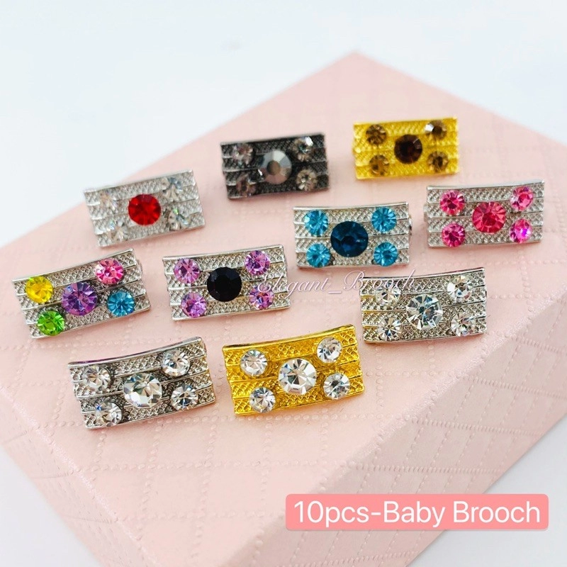 Elegant Brooch 10pcs Korea Premium Baby Brooch Kerongsang Dagu Muslimah Brooch Pin Kerongsang Murah-D2656