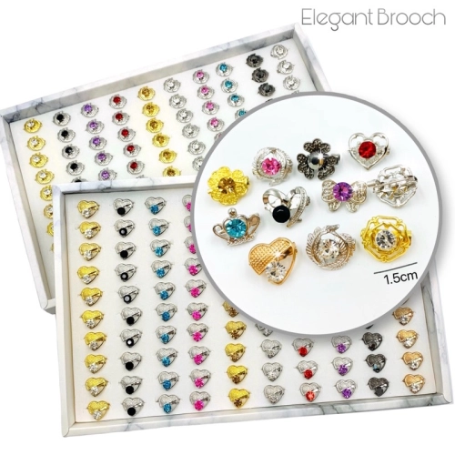 Elegant Brooch 10pcs Single Stone Kerongsang Baby Brooch Batu Korea Fashion Korean Brooch Tudung Muslimah Brooch Hijab